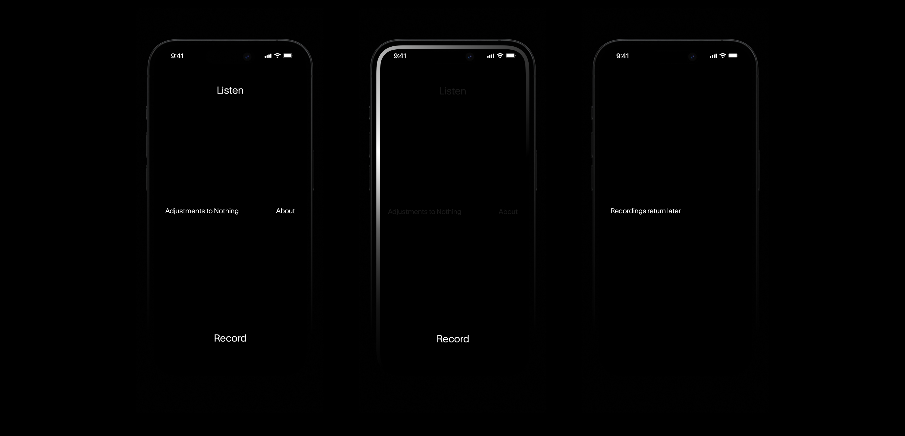 Adjustments to Nothing on three phones